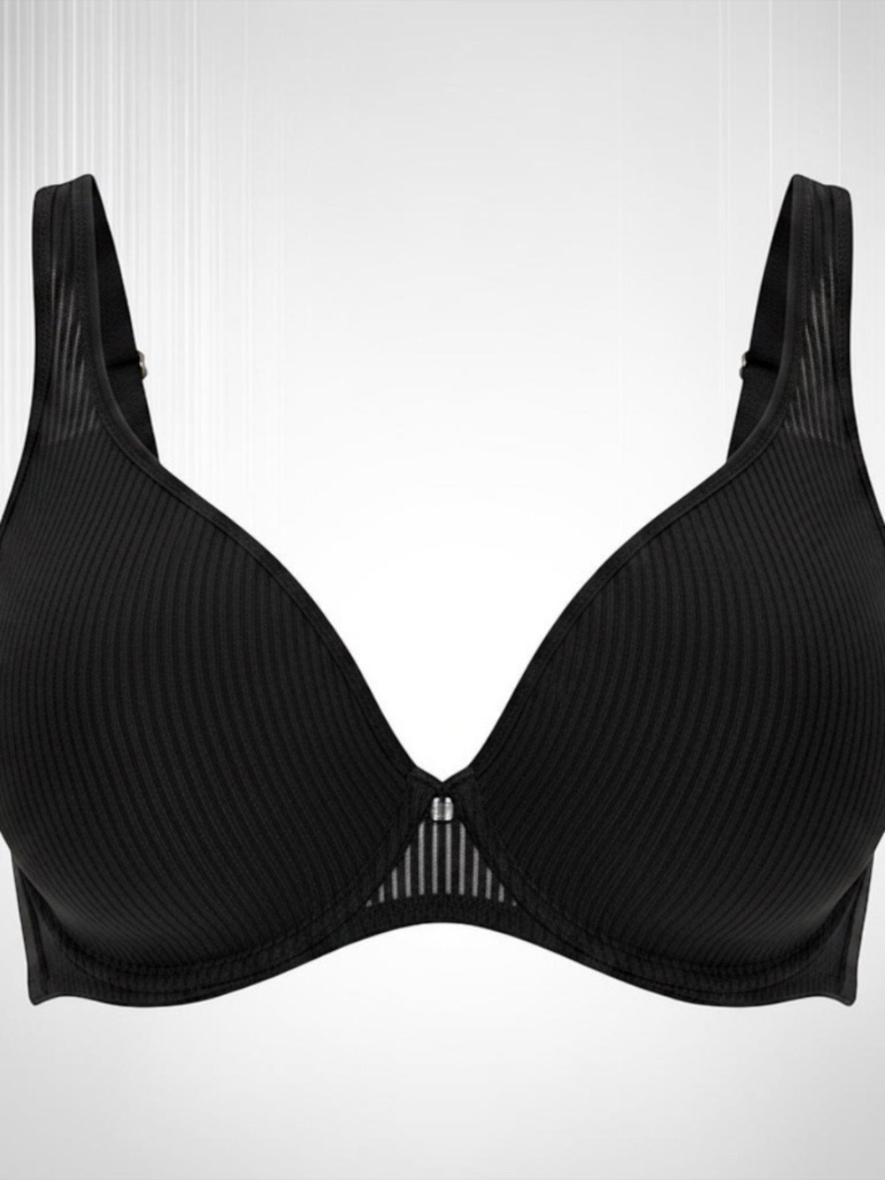 SIMONE PÉRÈLE Paris Sheer Striped Mesh Bra Black French Luxury Lingerie